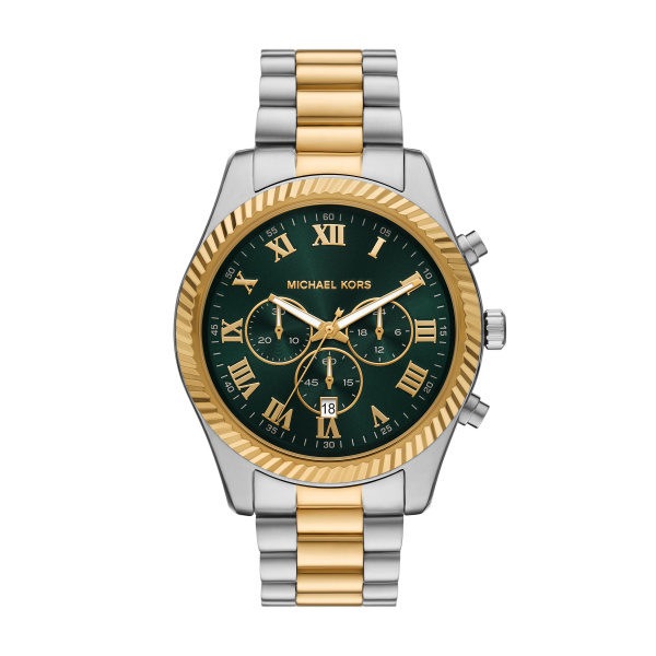 Michael Kors horloge model MK9277 staal met stalen band bicolor uit de Lexington Collectie. 10 ATM waterdicht.