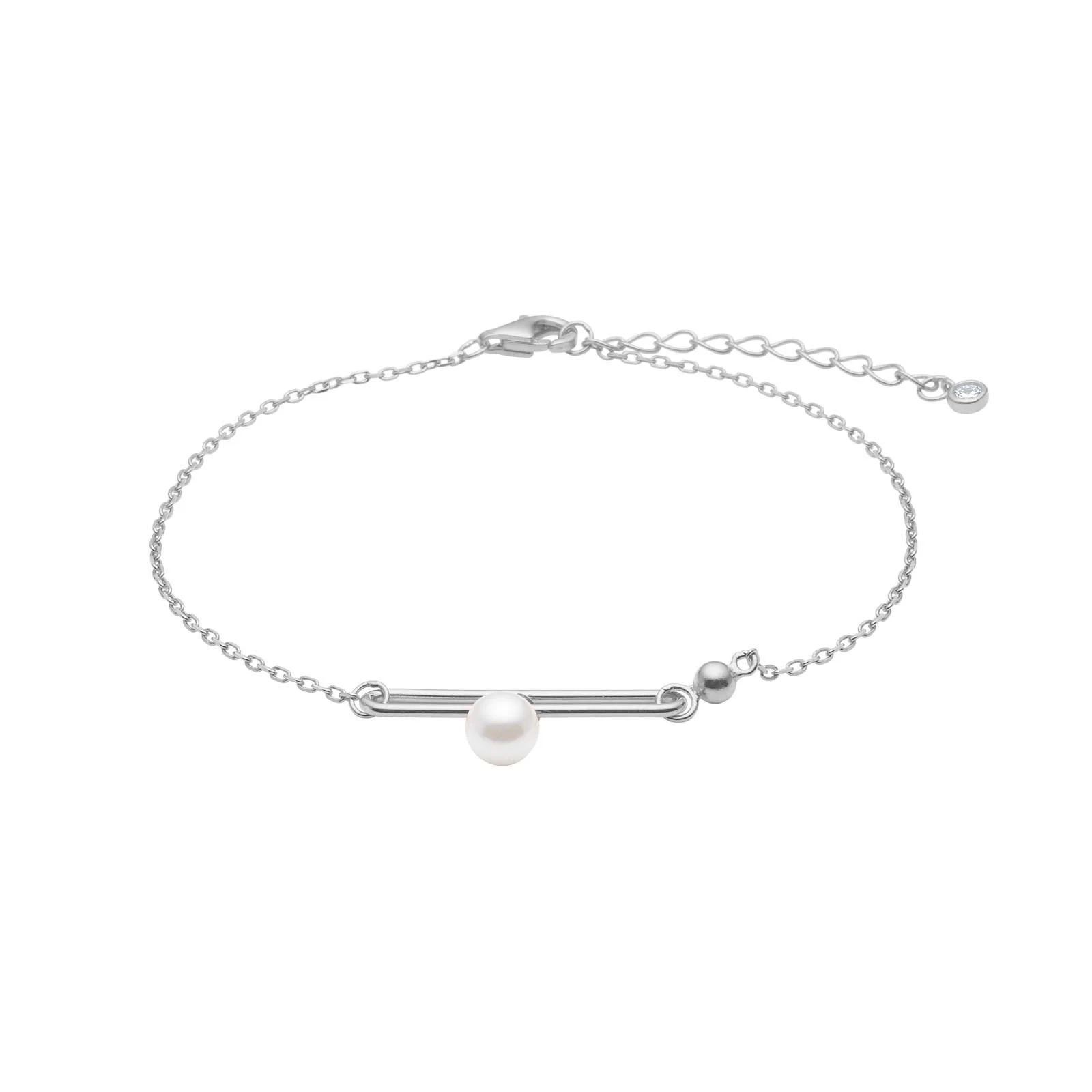 Das Rhd. Silber Armband PEARLY52,
 ist ein elegantes Tennisarmband der Kategorie Schmuck. Es besteht aus hochwertigem rhodiniertem Silber und ist nagelneu. Der ideale Weg, es zu tragen, ist allein oder in Kombination mit anderen Armb&auml;ndern f&uuml;r einen stilvollen Look. Perfekt f&uuml;r besondere Anl&auml;sse und den t&auml;glichen Gebrauch.