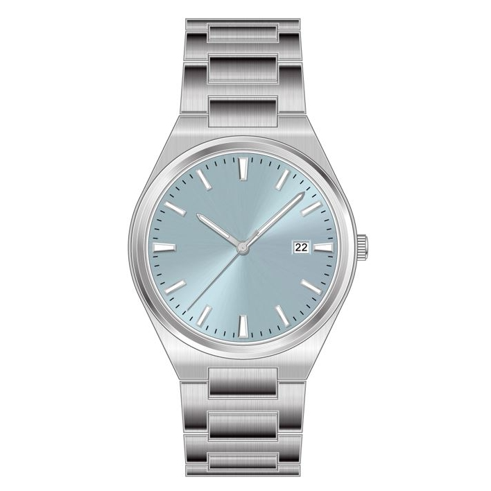 Prisma horloge P3030 heren edelstaal saffierglas 5 ATM ultra slimline Licht blauw