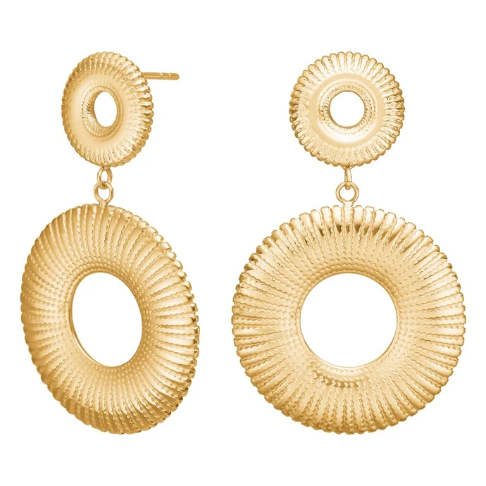 Die Stahl Ohrh&auml;nger IP gold SALINO,  sind stilvolle, neue Ohrstecker. Diese eleganten Schmuckst&uuml;cke passen perfekt zu formellen und legeren Anl&auml;ssen. Am besten tragen Sie sie mit hochgestecktem Haar oder kurzem Haarschnitt, um das gl&auml;nzende Design optimal zur Geltung zu bringen. Ein Muss f&uuml;r jede Schmucksammlung!