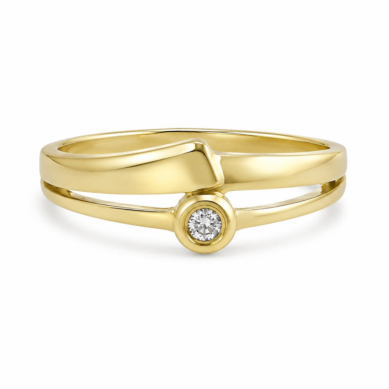 De SLAGRING ZIRKONIA is een elegante ring met een briljant geslepen zirkonia, vervaardigd uit 14 karaat geelgoud. Deze gouden ring, maat 52, straalt verfijning uit en is perfect voor dagelijks gebruik. Combineer deze gouden ring met andere subtiele sieraden voor een stijlvolle, alledaagse look. Een tijdloze toevoeging aan elke sieradencollectie!