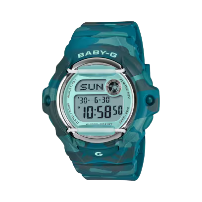 Die Casio Baby-G DIGITAL BG-169CM-2ER Uhr verf&uuml;gt &uuml;ber ein t&uuml;rkisfarbenes Kunststoffband, eine runde Form mit digitaler Anzeige, Mineralglas und ein Geh&auml;use aus Kunststoff/Silikon. Sie bietet eine Datumsfunktion. Tragen Sie sie l&auml;ssig im Alltag oder beim Sport f&uuml;r einen frischen, modernen Look. Perfekt f&uuml;r aktive und stilbewusste Frauen.