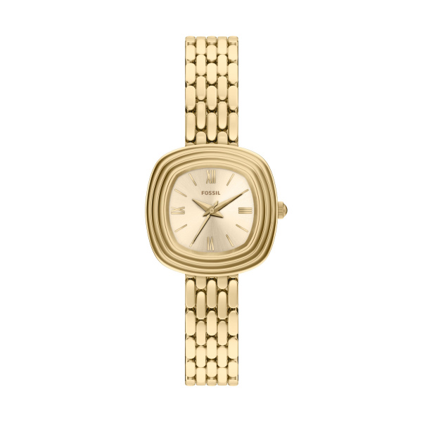 De Fossil Horloge ES5506 is een elegant horloge met modelnummer ES5506. Het beschikt over een roestvrijstalen kast en een goudkleurige horlogeband. Met een grootte van 30 is het subtiel en stijlvol. Draag het bij formele of informele gelegenheden voor een verfijnde look. Perfect te combineren met gouden sieraden voor een geco&ouml;rdineerde uitstraling.