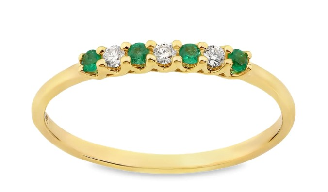 Materialen: 14 Karaats goud
Materiaal kleur: Geel
Stenen: Smaragd , Natuurlijke diamant
Diamant karaatgewicht: 0,06
Diamant zuiverheid: SI (Small Inclusions)
Diamant kleur: GH