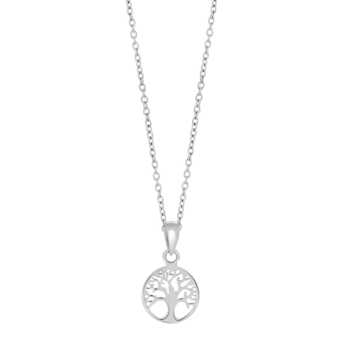 Die Rhod. Silverhalskette "Baum des Lebens",  besteht aus hochwertigem Rhodium-Silber und zeigt ein elegantes Design mit dem Symbol des Lebensbaums. Beste Trageart: Kombinieren Sie diese zeitlose Halskette mit einem schlichten Kleid oder einem eleganten Oberteil f&uuml;r einen stilvollen Look.