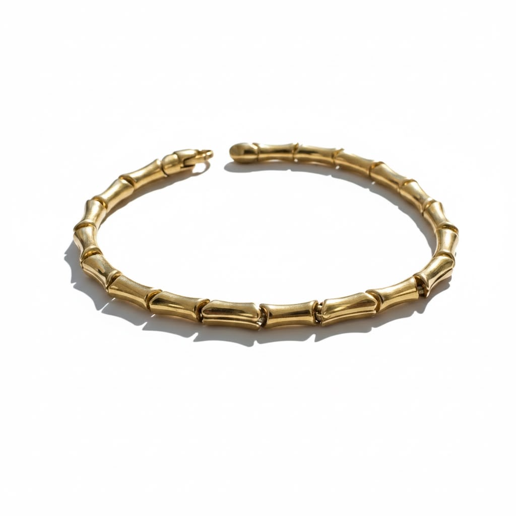 14 karaats geelgouden fantasie armband met een lengte van 20 cm.