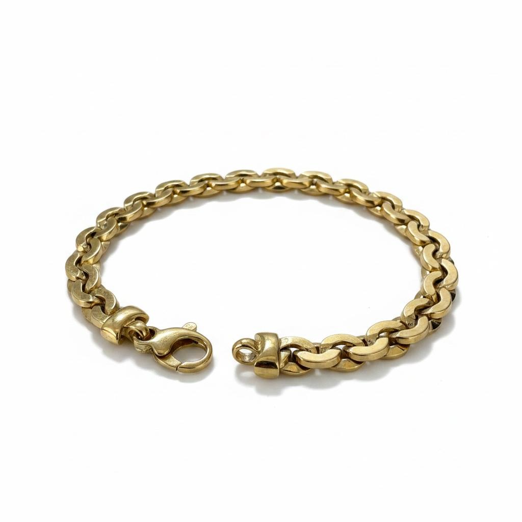 14 karaats geelgouden luna armband met een lengte van 19.5 cm