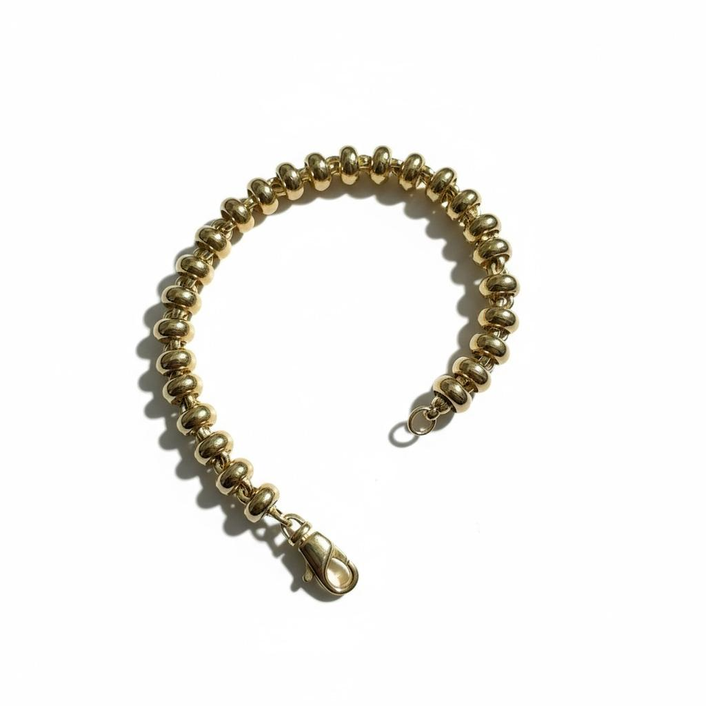 14 karaats geelgouden fantasie armband met een lengte van 20.5 cm.