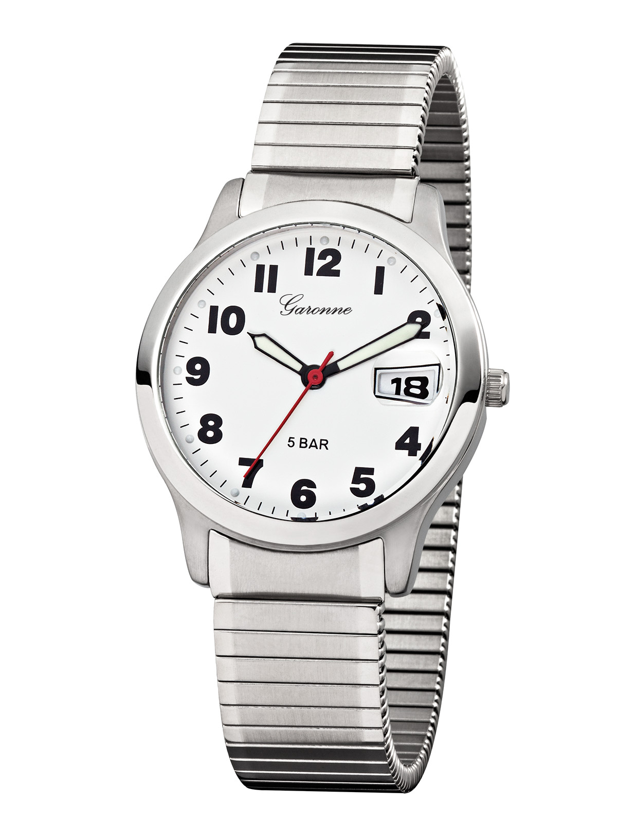 Dit is een horloge van het merk Garonne gemaakt voor heren.
