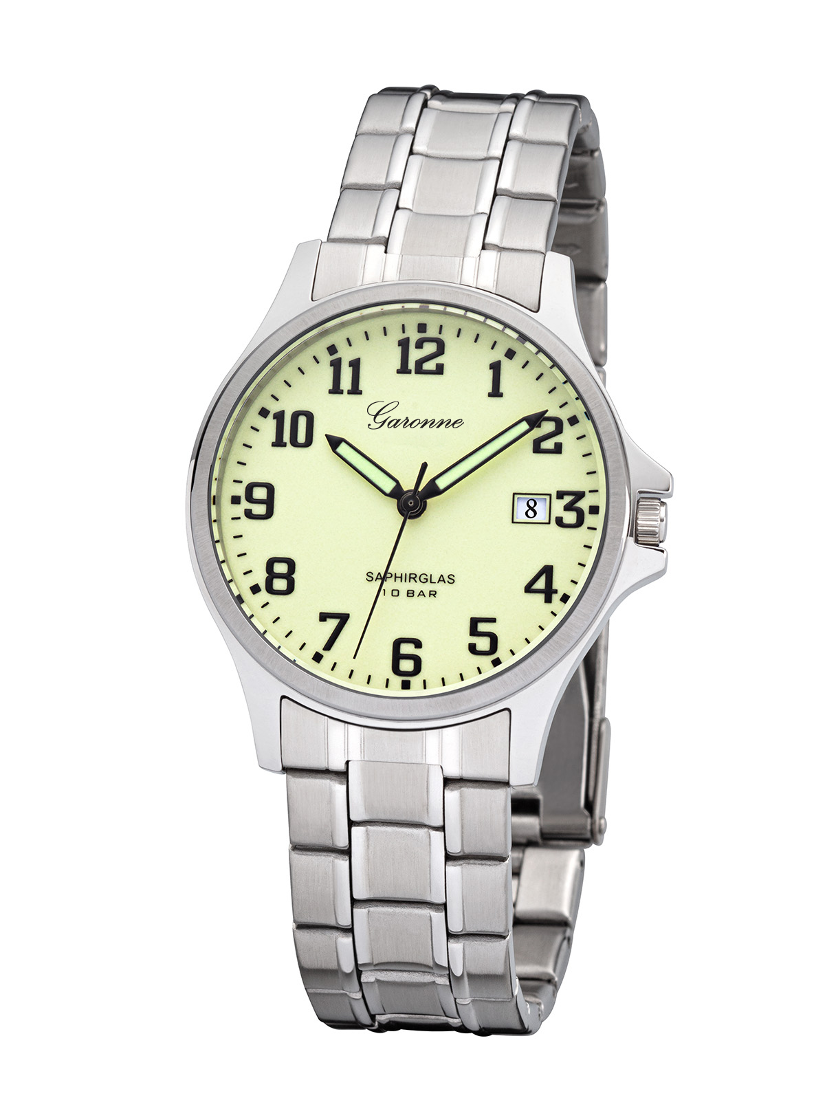 Dit is een horloge van het merk Garonne gemaakt voor heren.