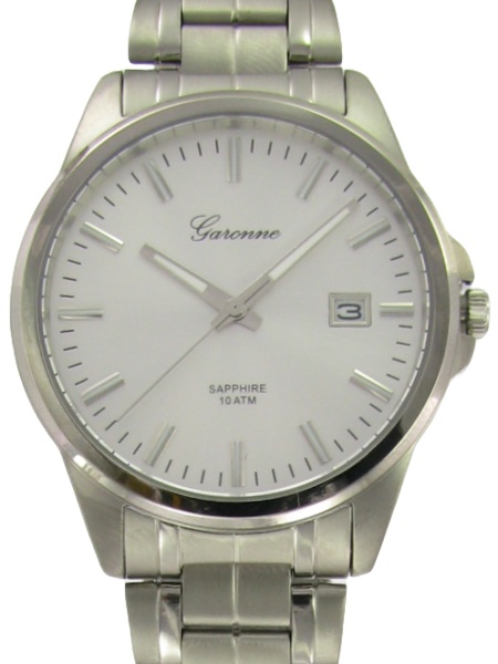 Dit is een horloge van het merk Garonne gemaakt voor heren.
De specificaties zijn als volgt:
Kastmaat: 40 mm
Waterdichtheid: 10 ATM / 100 Meter / 330 Feet
Dit horloge heeft de volgende functies/eigenschappen:
Datumaanduiding