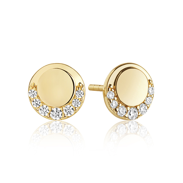 EARRINGS PORTOFINO PICCOLO - 18K goudkleurig WITH WHITE ZIRCONIA