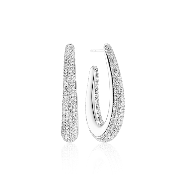 Oorringen in zilver met zirconia