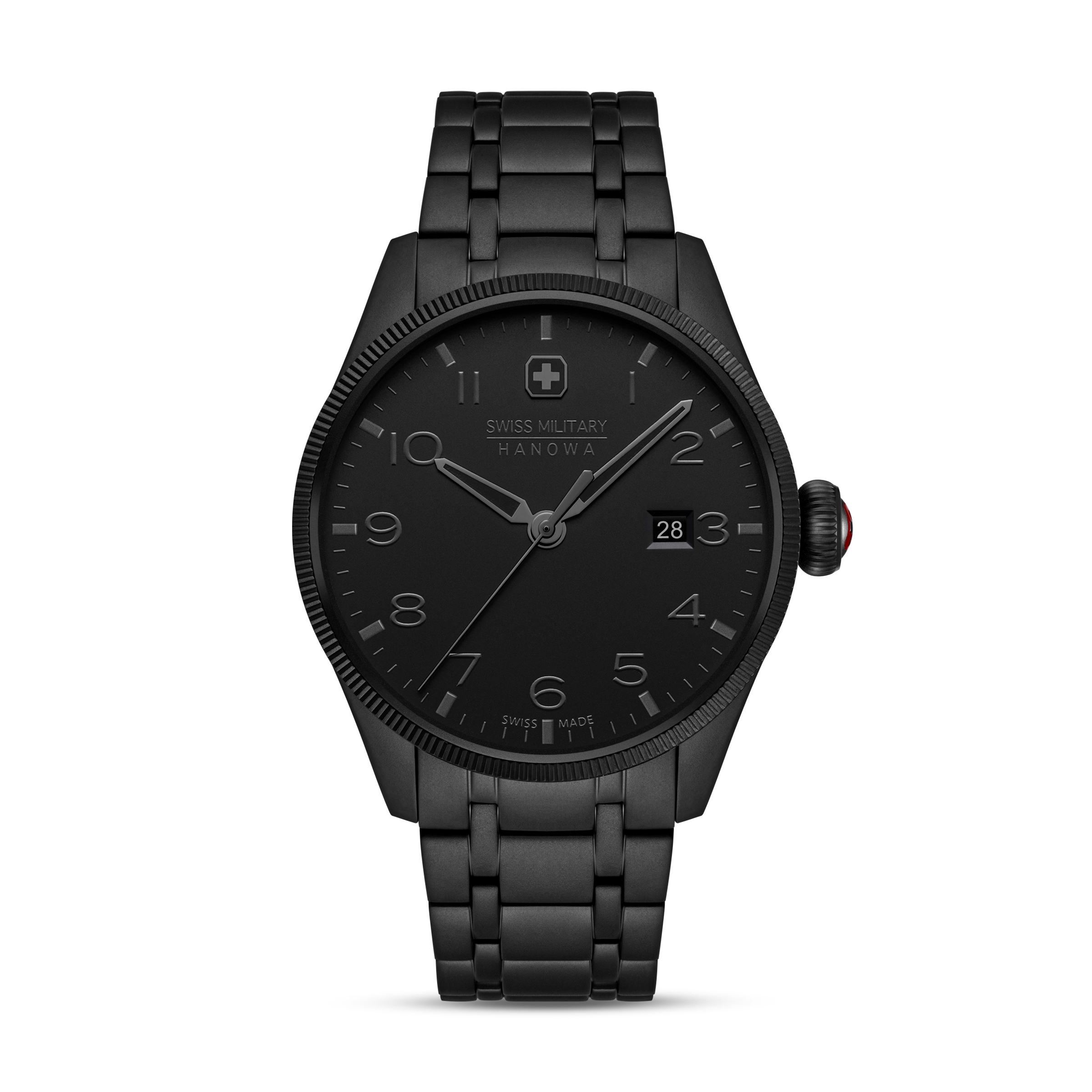 Dit is een horloge van het merk Swiss Military Hanowa gemaakt voor heren.
De specificaties zijn als volgt:
Kastmaat: 43 mm
Waterdichtheid: 10 ATM / 100 Meter / 330 Feet
Dit horloge heeft de volgende functies/eigenschappen:
Datumaanduiding