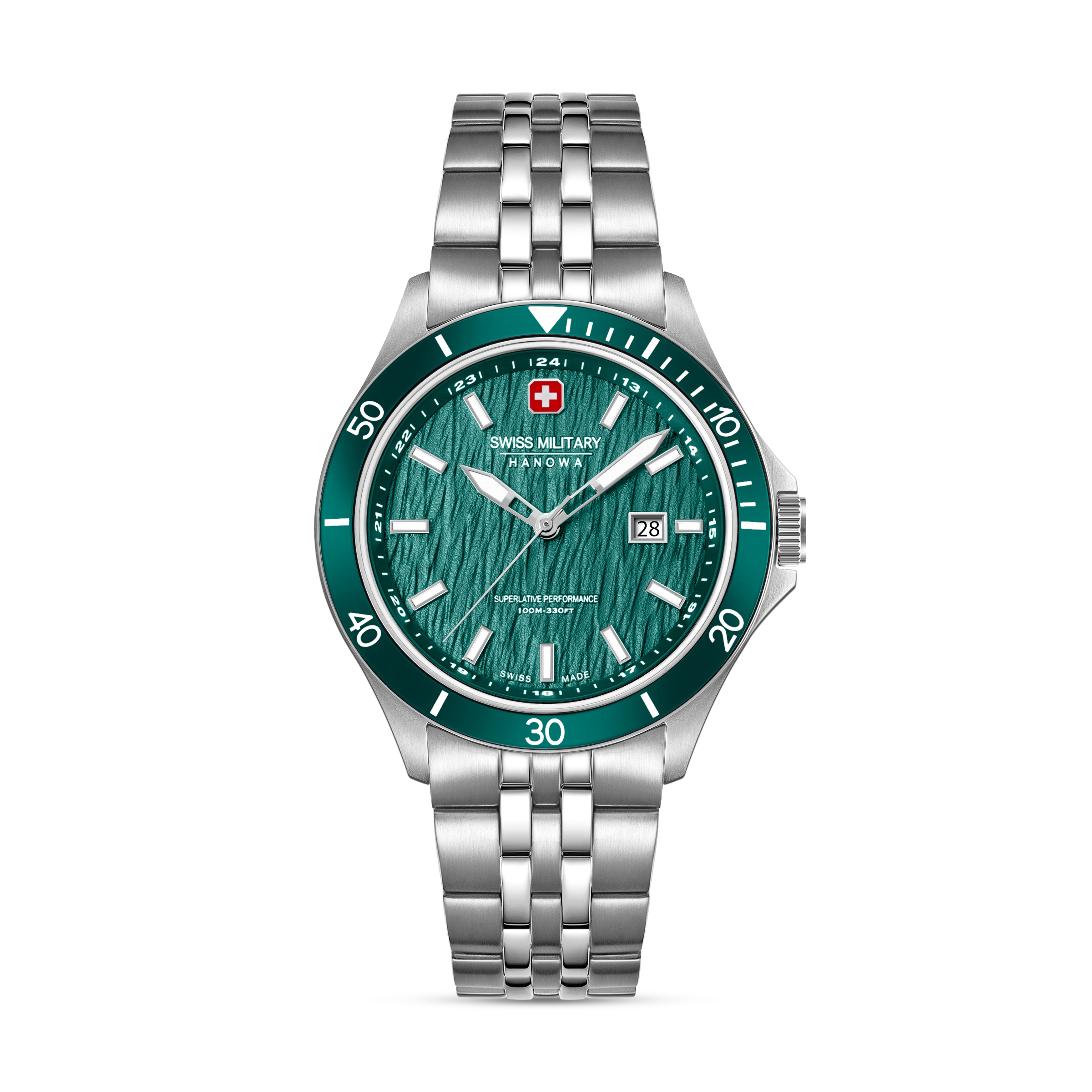 Dit is een horloge van het merk Swiss Military Hanowa gemaakt voor heren.
De specificaties zijn als volgt:
Kastmaat: 42 mm
Waterdichtheid: 10 ATM / 100 Meter / 330 Feet
Dit horloge heeft de volgende functies/eigenschappen:
Datumaanduiding