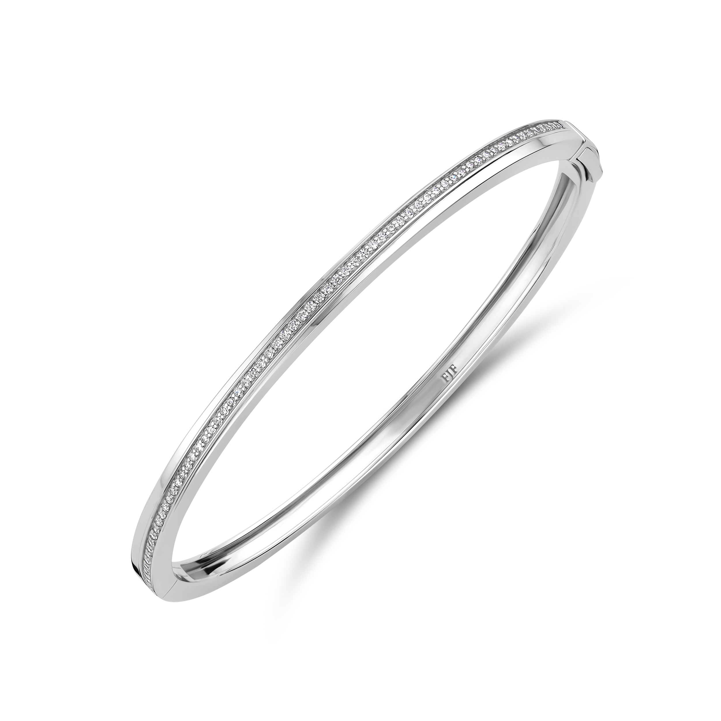 Dit is een bangle van het merk FJF Jewellery met lb diamantjes 