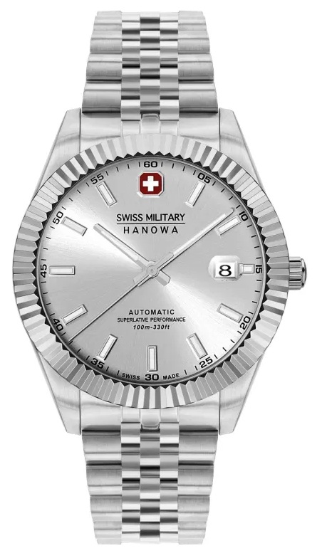 Dit is een horloge van het merk Swiss Military Hanowa gemaakt voor heren.
De specificaties zijn als volgt:
Kastmaat: 41 mm
Waterdichtheid: 10 ATM / 100 Meter / 330 Feet