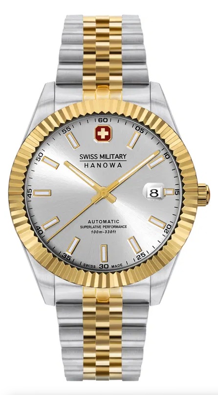 Dit is een horloge van het merk Swiss Military Hanowa gemaakt voor heren.
De specificaties zijn als volgt:
Kastmaat: 41 mm
Waterdichtheid: 10 ATM / 100 Meter / 330 Feet