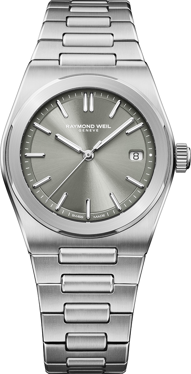 Ontdek het toonbeeld van moderne Zwitserse horlogemakerskunst met het Raymond Weil A.R.T. automatisch herenhorloge (1000-ST-52001). Dit stijlvolle 38 mm uurwerk combineert een strak, gegraveerd architectonisch ontwerp met ingetogen luxe ('quiet luxury'). De verfijnde Sage Grey (saliegrijze/zilvergrijze) wijzerplaat vormt het middelpunt, verrijkt met een dubbele afwerking: een zonnestraal-geborsteld centrum dat prachtig speelt met het licht en een fijn gegraveerde minuterie.

Vakmanschap & Ge&iuml;ntegreerd Design:
Het horloge maakt deel uit van de innovatieve A.R.T.-lijn, voorzien van een ge&iuml;ntegreerde roestvrijstalen H-schakelband. Kast en band lopen naadloos in elkaar over voor een ergonomisch en sport-chic silhouet. Met een uiterst gebalanceerde kastdikte van 9,95 mm draagt het horloge uitermate comfortabel onder een overhemd of bij een casual outfit.

Binnenin tikt het betrouwbare Zwitserse RW4200 automatische uurwerk met een gangreserve van 41 uur, zichtbaar en voelbaar bij elke beweging van de pols. Het krasvaste saffierglas met anti-reflectieve coating zorgt voor maximale helderheid. De wijzers en indexen zijn voorzien van Super-LumiNova&reg; voor uitstekende afleesbaarheid in het donker, aangevuld met een discreet datumvenster op 3 uur en 100 meter (10 ATM) waterdichtheid.