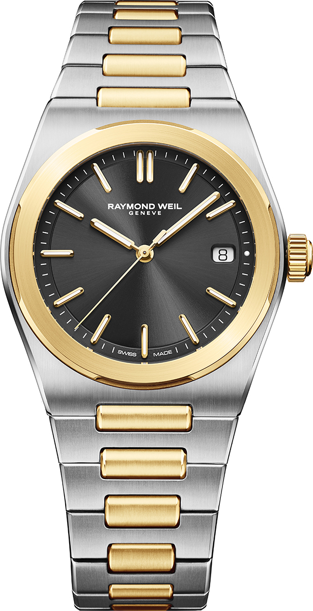 Dit is een horloge van het merk Raymond Weil gemaakt voor heren.
De specificaties zijn als volgt:
Kastmaat: 38 mm
Kastdikte: 10mm
Waterdichtheid: 10 ATM / 100 Meter / 330 Feet
Dit horloge heeft de volgende functies/eigenschappen:
Datumaanduiding