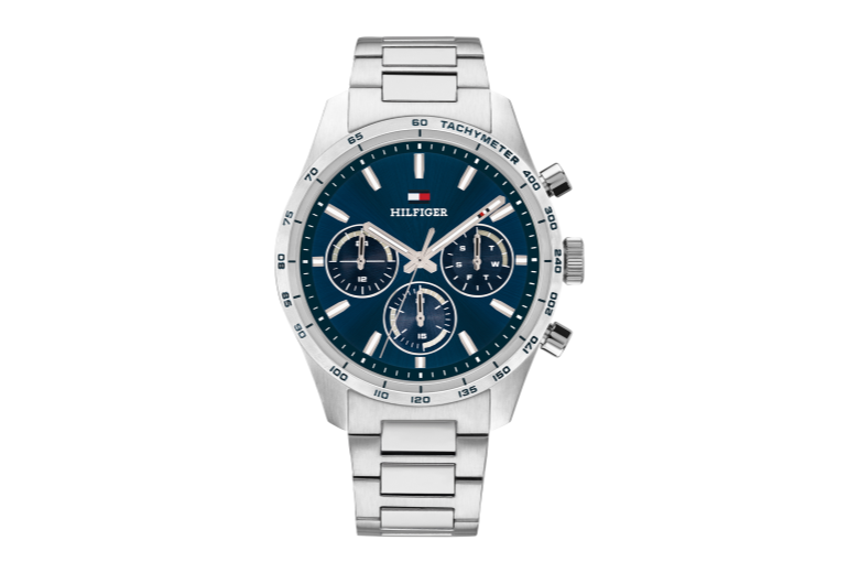 multi-stalen armband-stalen kast-blauw wijzerplaat-42mm- 5atm