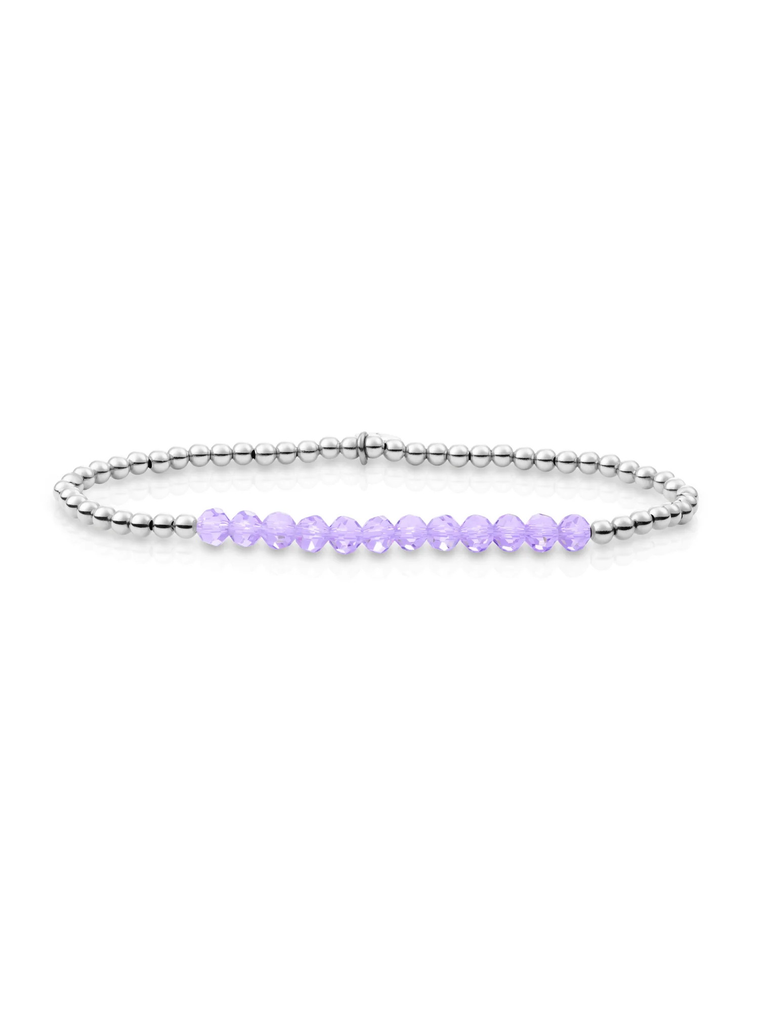 Armband - Violet Quartz Universe - Zilver 3mm