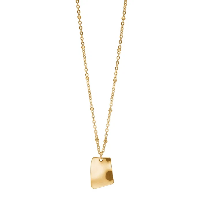 Die Stahl Halskette Quadrat IP gold ONDA,  beeindruckt mit einer eleganten, quadratischen IP-Gold-Beschichtung. Diese neue Halskette, Teil der Kategorie Schmuck und als Kette klassifiziert, ist ideal f&uuml;r ein stilvolles und modernes Outfit. Tragen Sie sie zu einem schlichten Oberteil, um ihren goldenen Glanz optimal zur Geltung zu bringen.