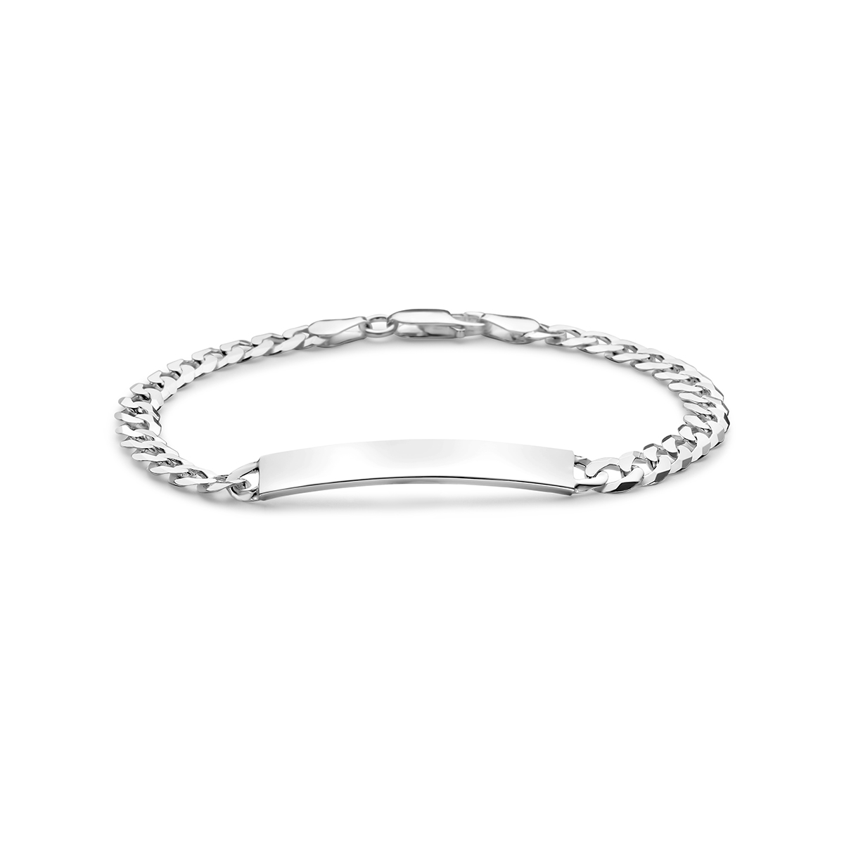 Huiscollectie - Zilveren graveerarmband met een schakelbreedte van 6mm. Het graveerplaatje heeft een afmeting van 6x38mm en een dikte van 1.5mm. 20cm - 1021998