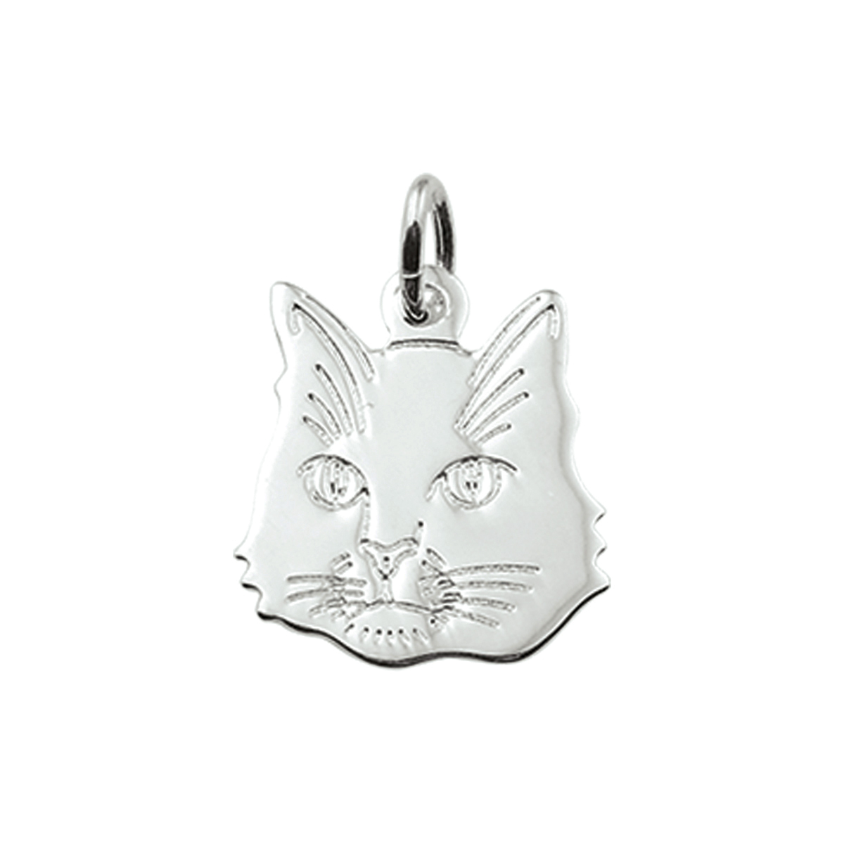 hanger poezenkop zilver wit