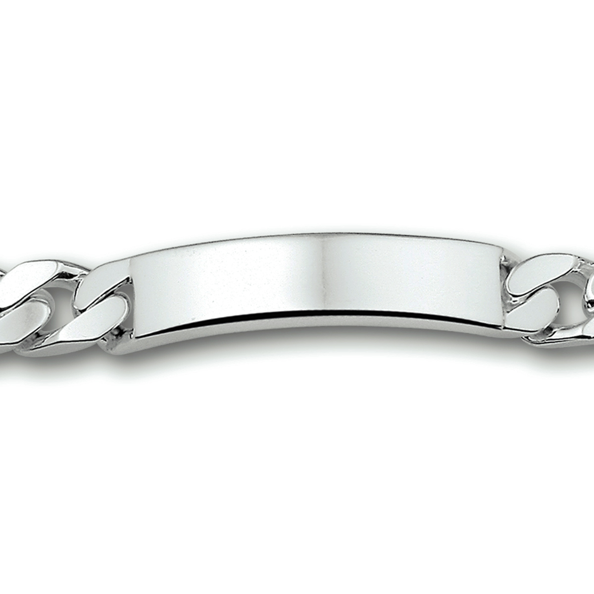 graveerarmband gourmette plaat 10 mm 21 cm