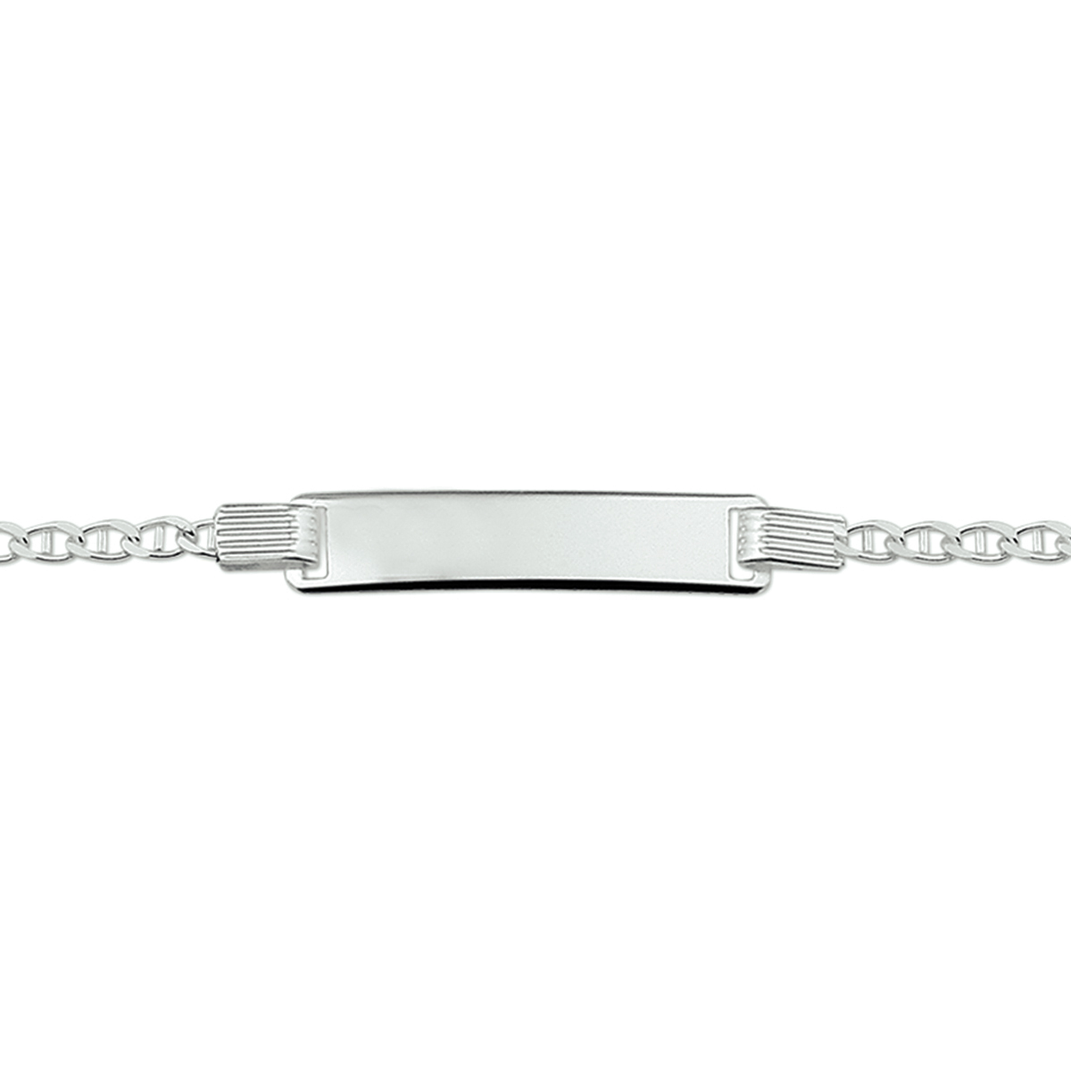 925 zilveren graveerarmband uitgevoerd met een graveerplaat. De armband heeft een draaglengte van 16-18cm.&nbsp;De graveerplaat heeft een afmeting van 28x6mm en een dikte van 1,2mm.
