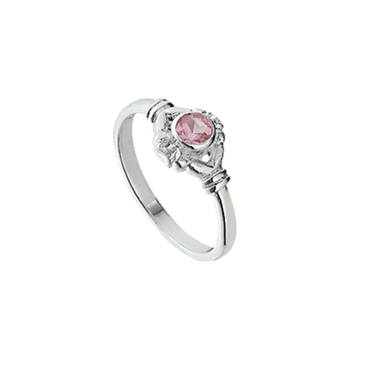 De Zilveren Kinderring met roze zirkonia (modelnummer 1010448) biedt een schitterende briljant geslepen roze kristal. Dit zilveren sieraad met een gewicht van 1,4 gram heeft een glanzende afwerking. Niet nikkelvrij. Geschikt voor maat 12.5. Perfect te dragen als opvallend detail bij elke outfit voor kinderen.  Ideaal voor een speciale gelegenheid of dagelijks gebruik.