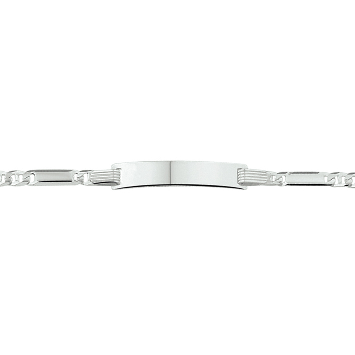 925 zilveren graveerarmband uitgevoerd met een graveerplaat. De armband heeft een draaglengte van 16-18cm.&nbsp;De graveerplaat heeft een afmeting van 25x5mm en een dikte van 0.8mm.