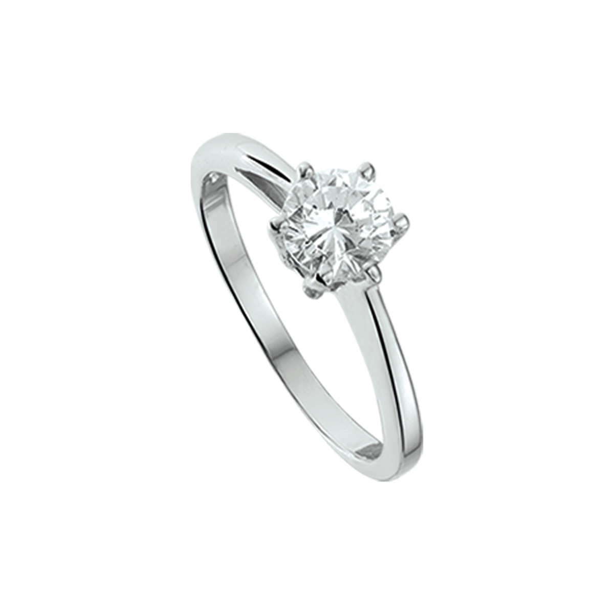 ring zirkonia zilver gerhodineerd