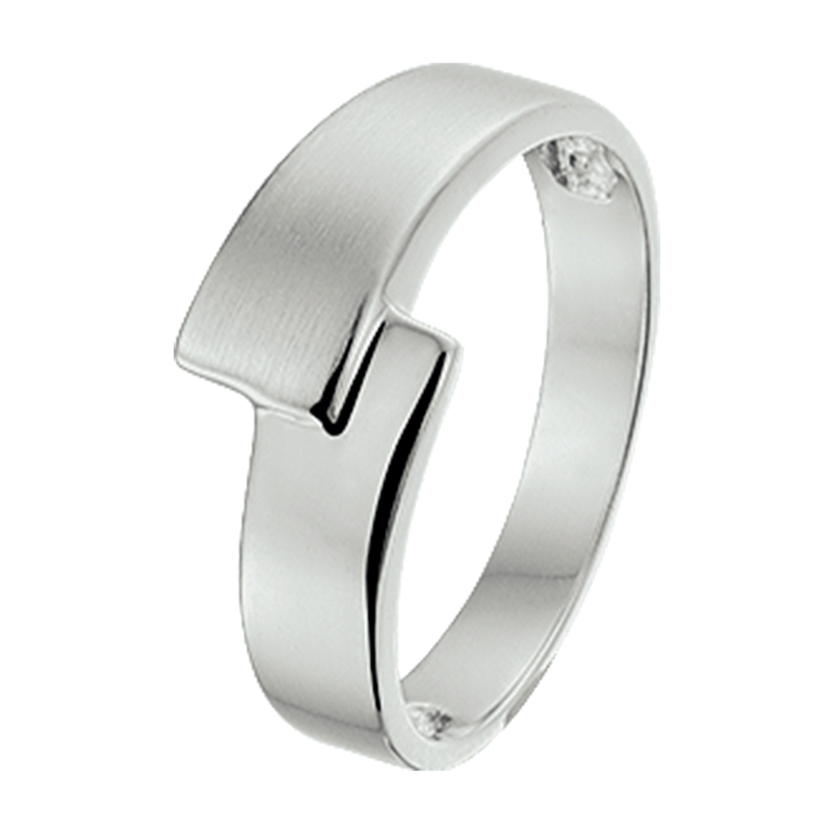 ring poli/mat zilver gerhodineerd