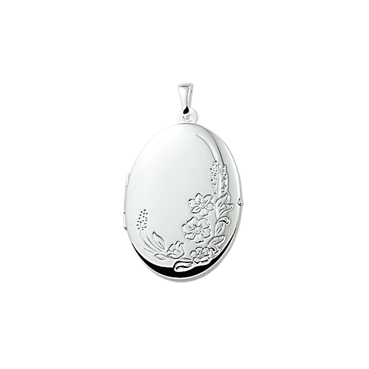 Gerhodineerd 925 zilveren medaillon met een hoogte van 26mm excl. oogje en een breedte van 19mm.