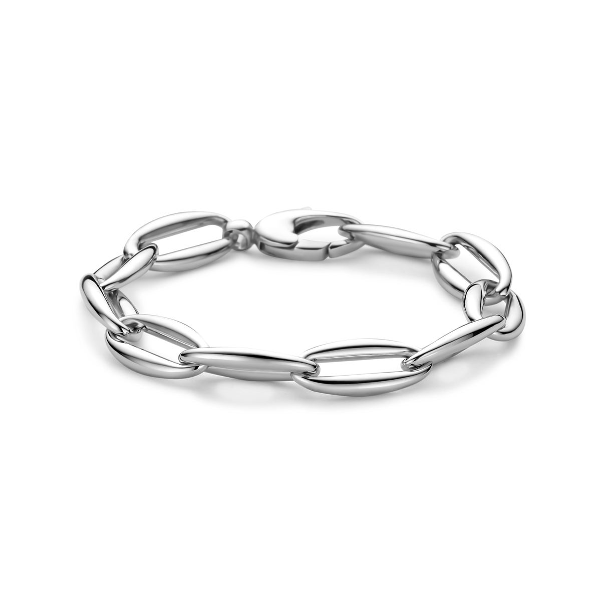 Gerhodineerd 925 zilveren armband met een schakelbreedte van 10.5mm. De armband heeft draaglengte van 19cm.