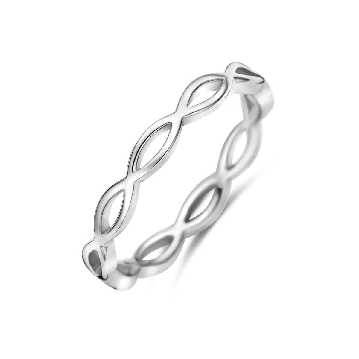 Gerhodineerd 925 zilveren ring met een breedte van 3mm.