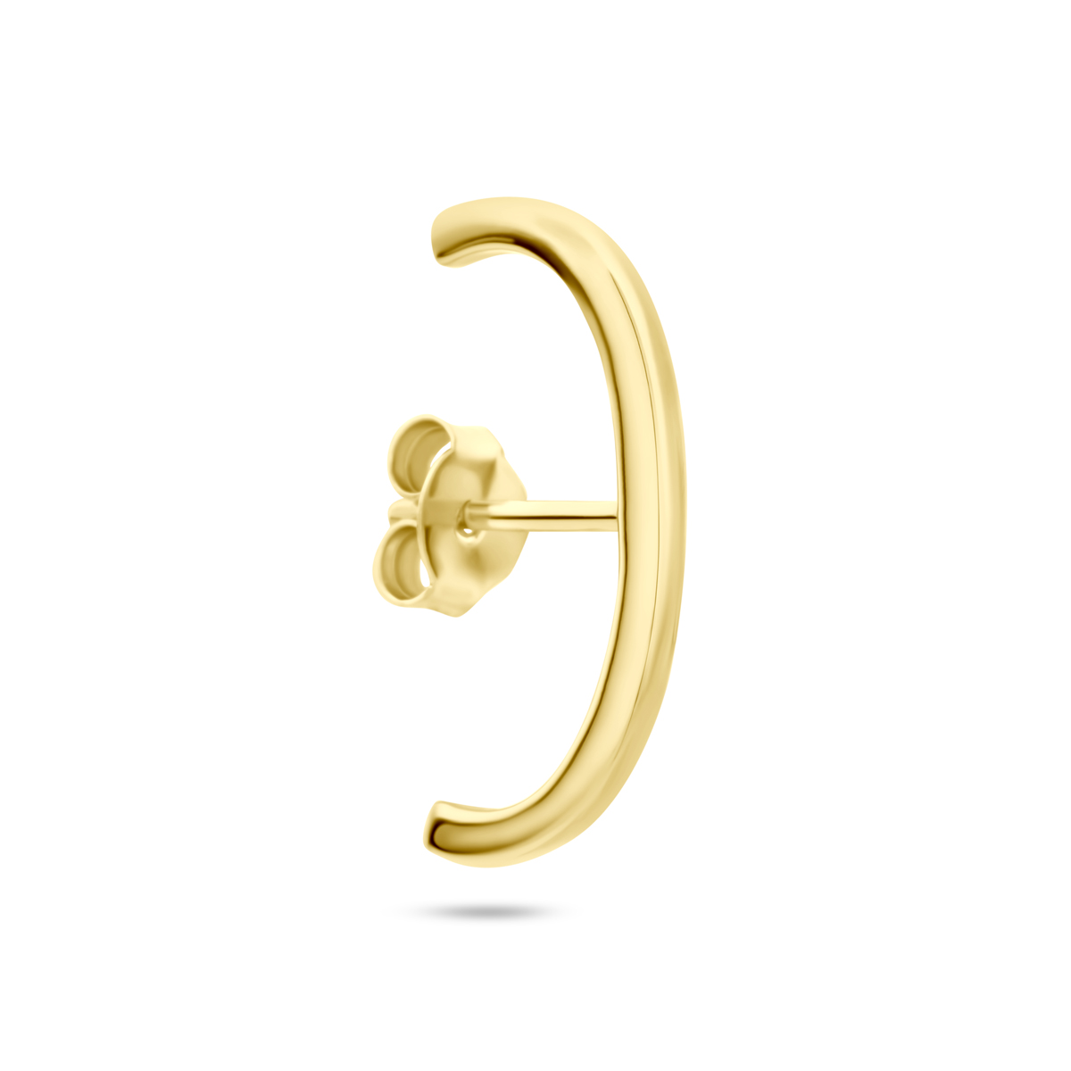 Verguld geel 925 zilveren suspender oorbel met een afmeting van 19.5x1.5mm. 