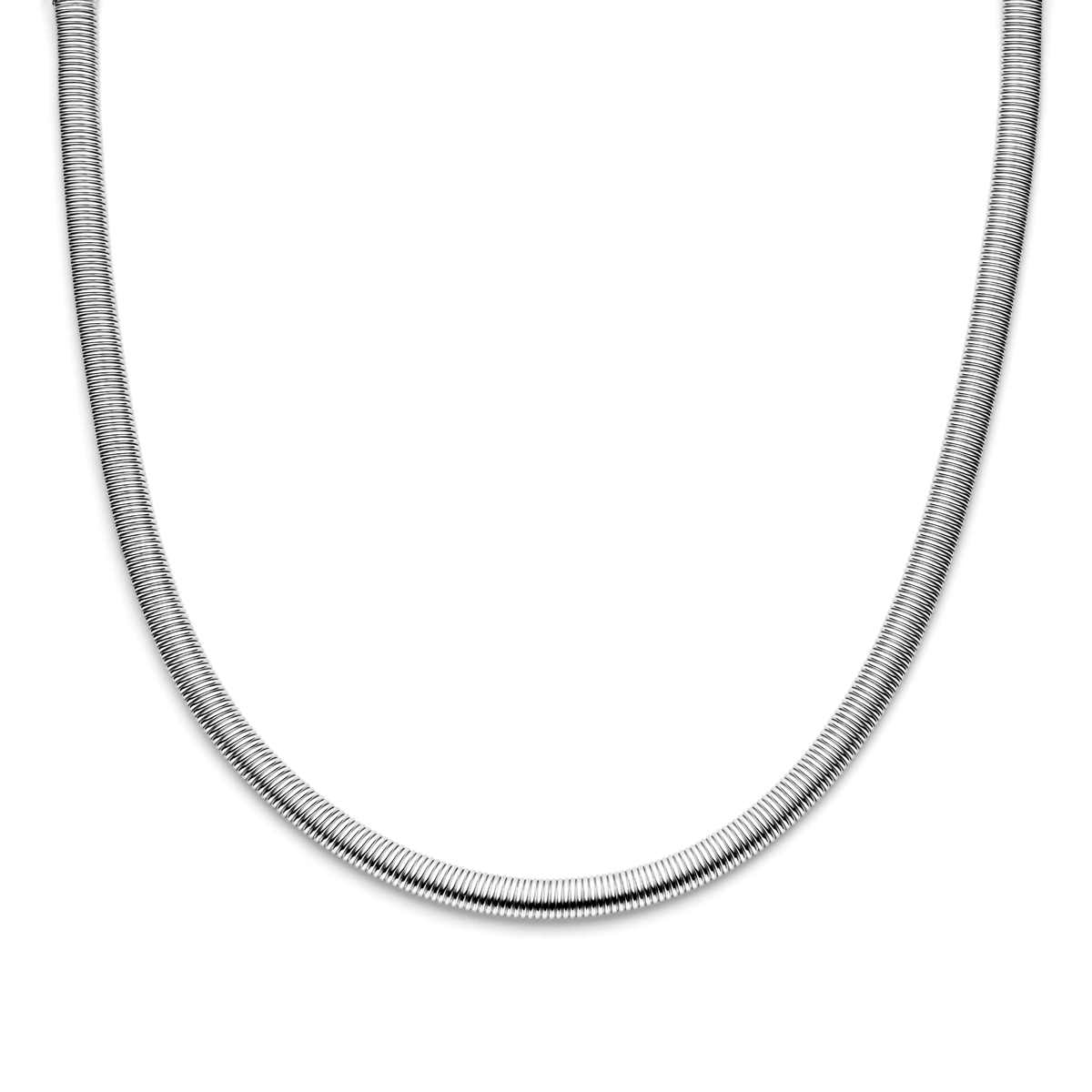Gerhodineerd 925 zilveren collier met een schakelbreedte van 8mm en een draaglengte van 45cm.