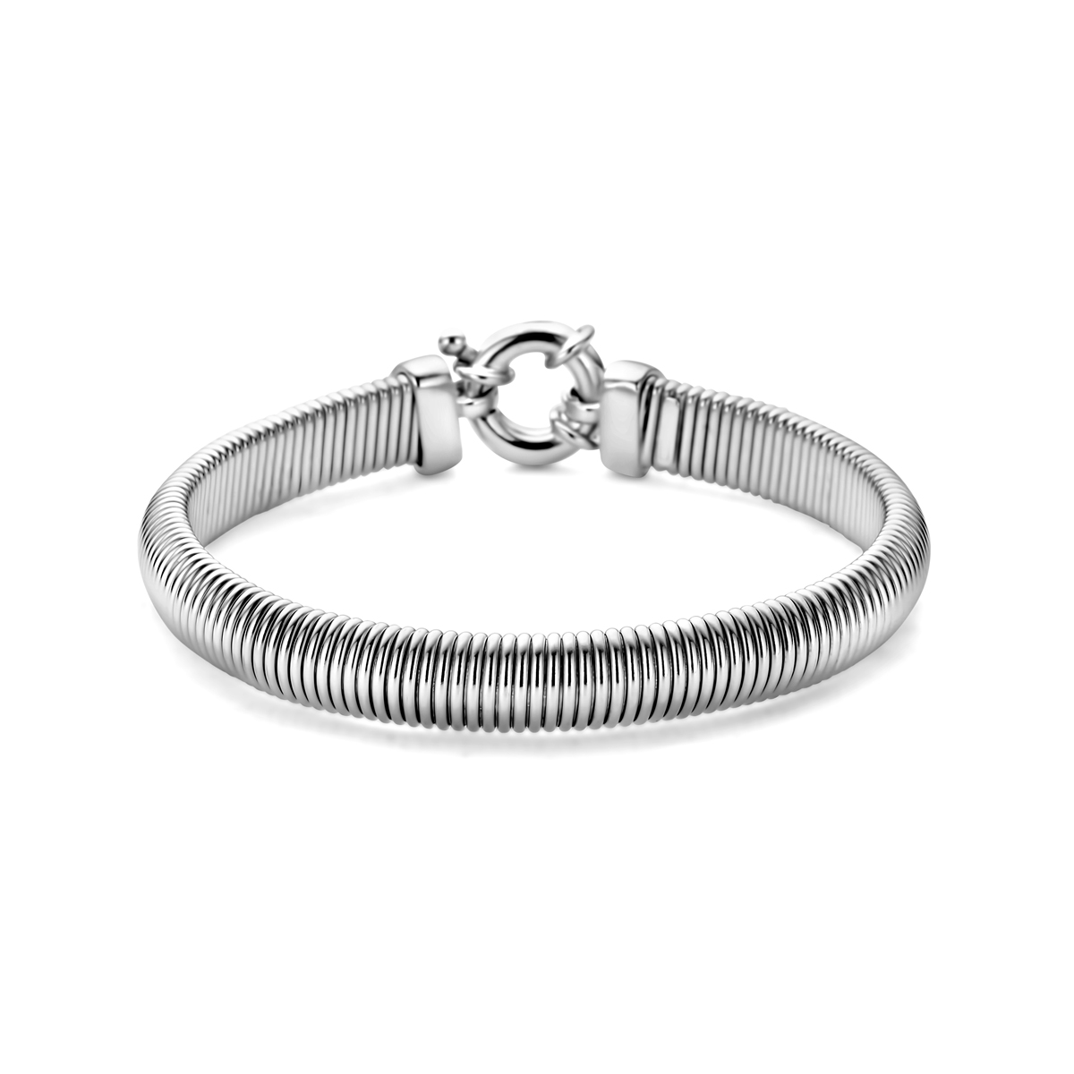 Gerhodineerd 925 zilveren armband met een schakelbreedte van 8mm en een draaglengte van 19cm.&nbsp;