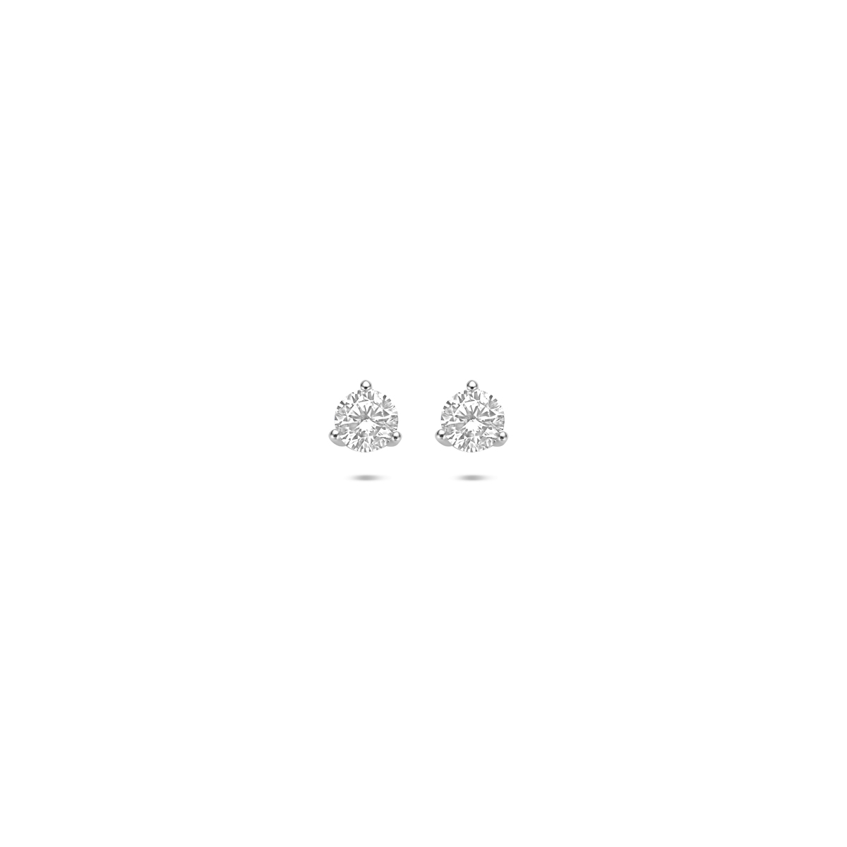 Gerhodineerd 925 oorknoppen uitgevoerd met zirconia gezet in een chaton zetting.