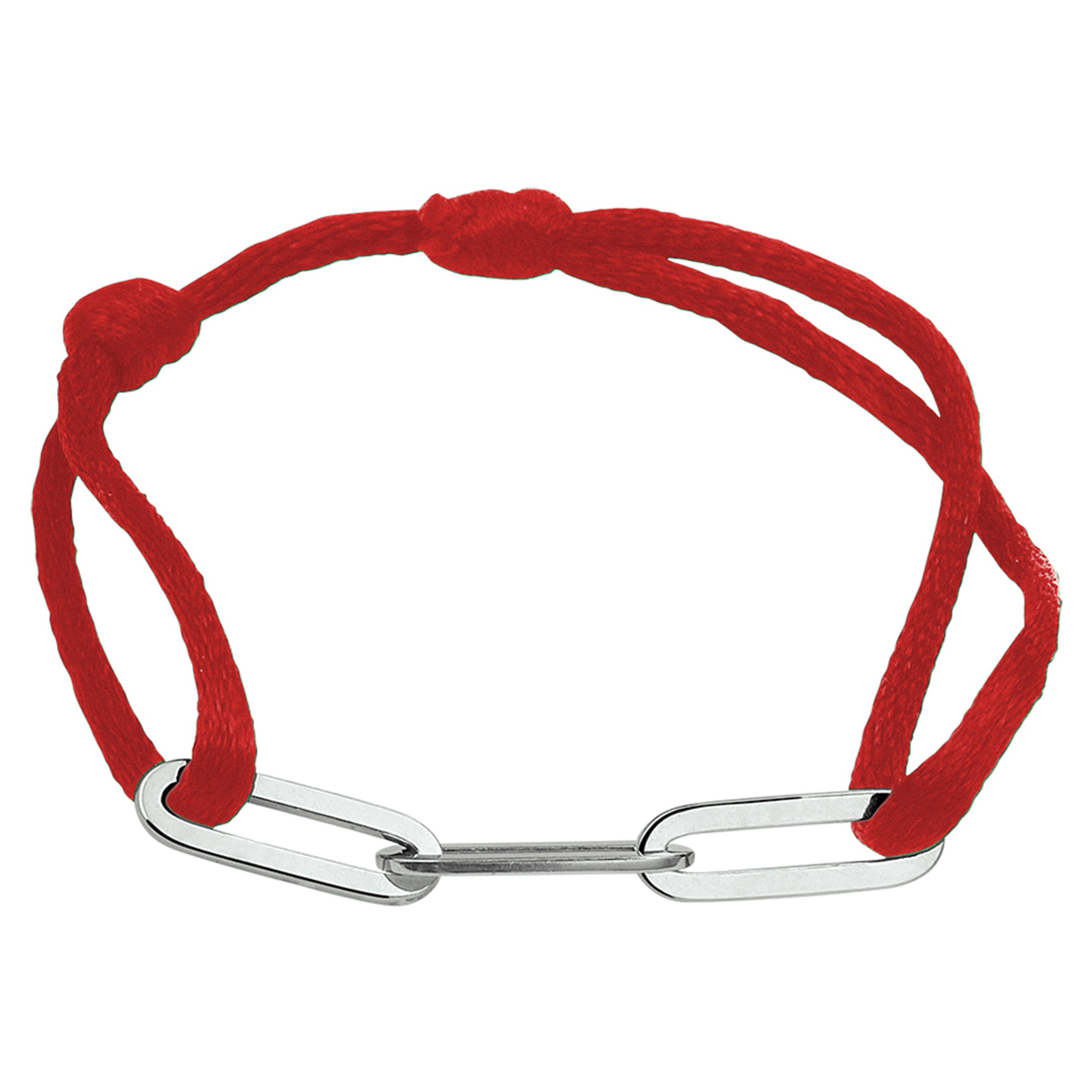 Bordeaux rood gevlochten armband uitgevoerd met gerhodineerd 925 zilveren schakels met een breedte van 5mm. De armband heeft draaglengtes van 13 tot 26cm.