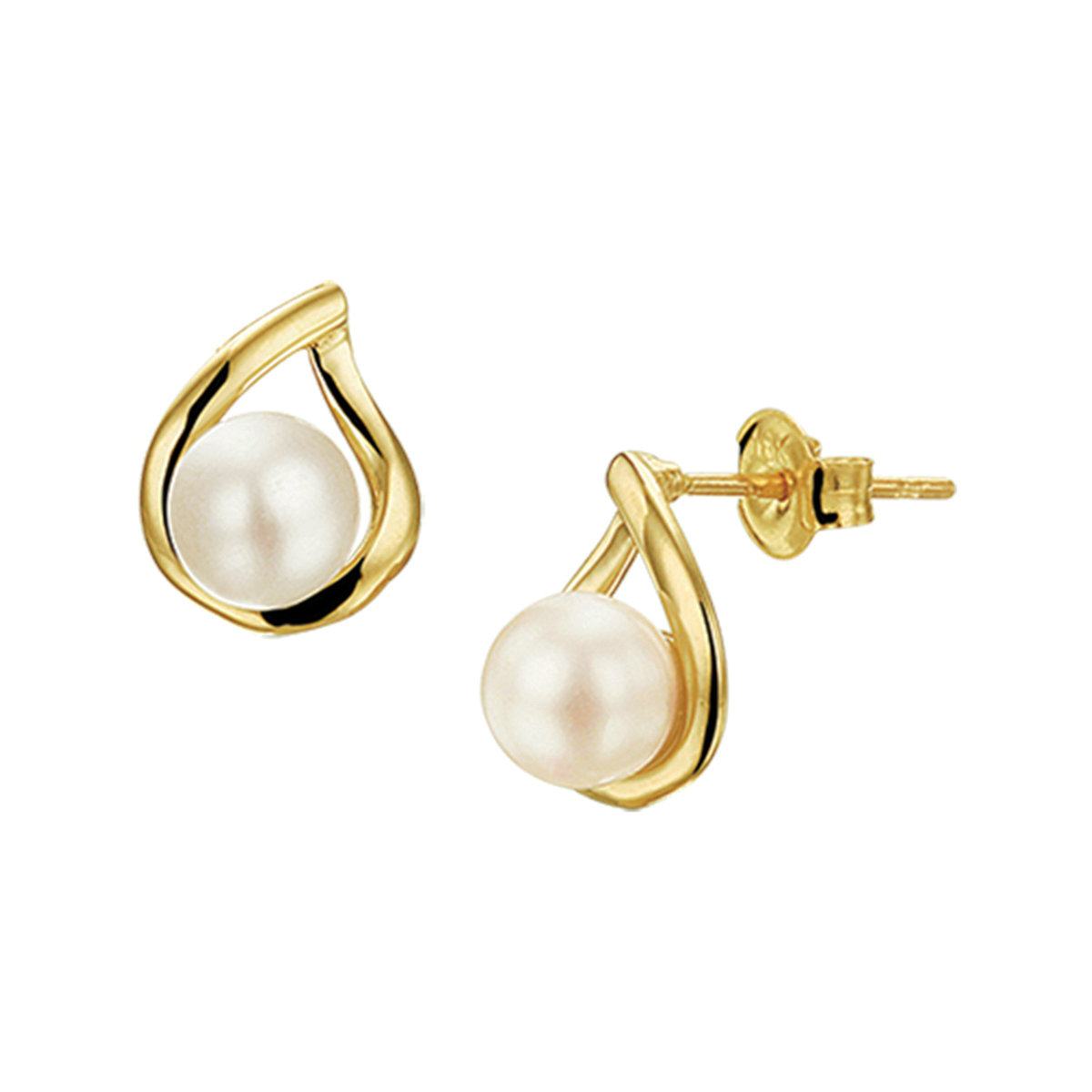 Geelgouden klassieke oorknoppen met een afmeting van 9x7mm uitgevoerd met een zoetwaterparel van 5.5mm. De oorknoppen zijn te combineren met bijpassende sieraden uit onze collectie.