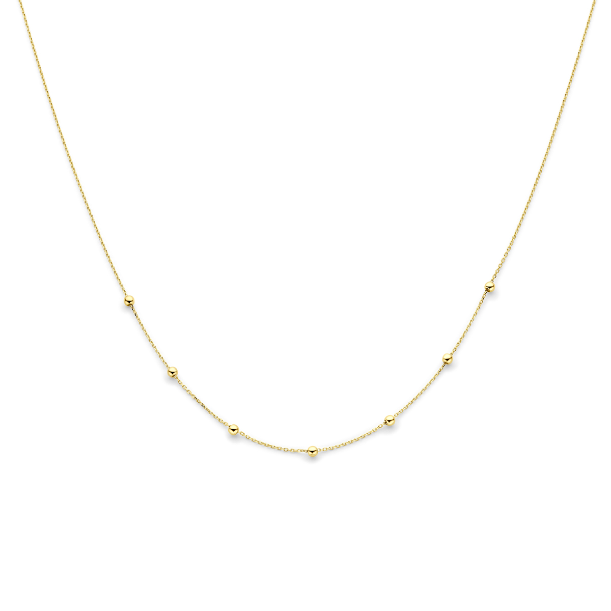 Collier anker en bolletjes 1,0 mm 42 - 44 46 cm