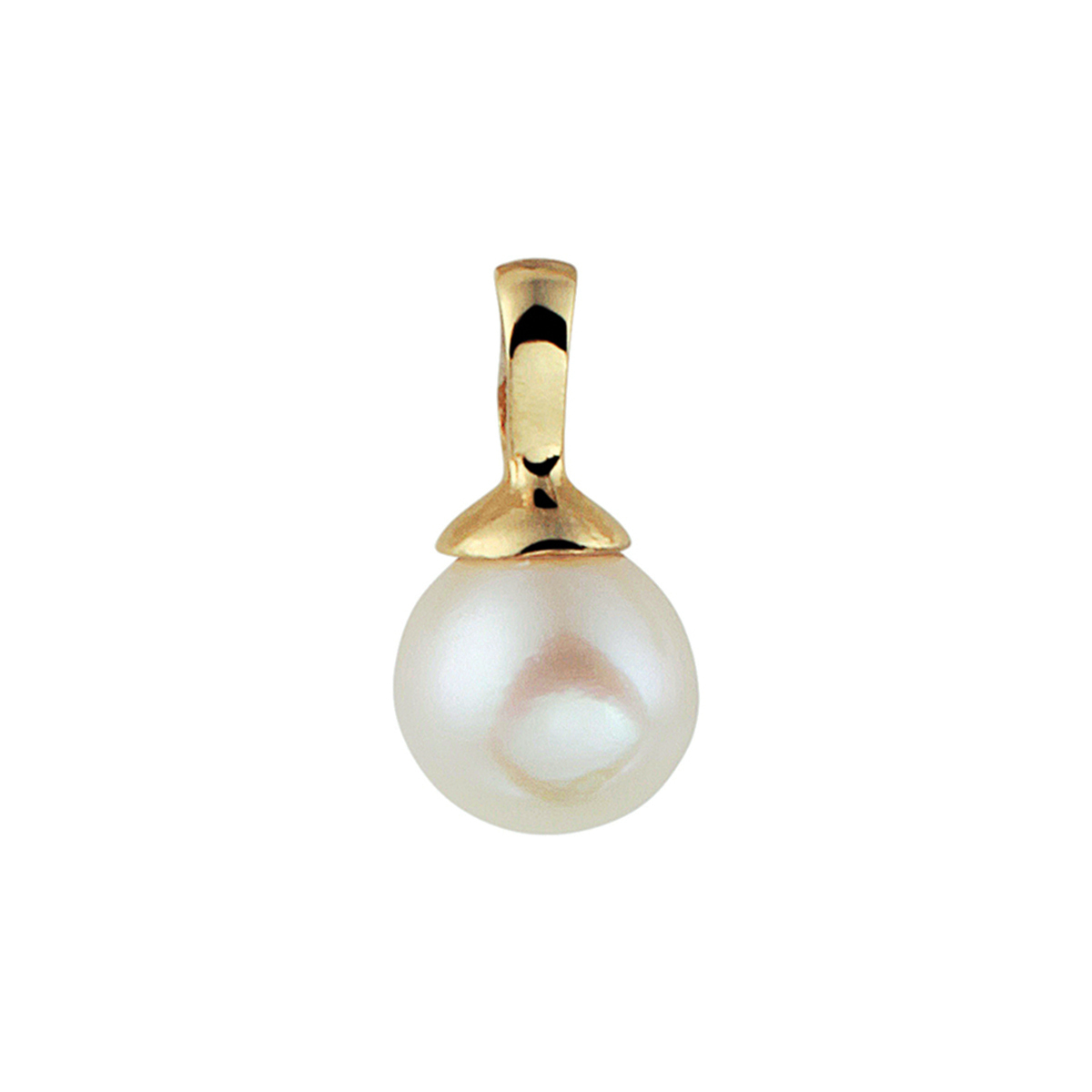 Geelgouden hanger met een zoetwaterparel en een stevig hangoog. De hanger voegt een subtiele hoeveelheid glamour toe aan iedere outfit. Tip: Combineer deze hanger met een bijpassend collier uit onze collectie of vanuit je eigen stash en creeer zo elke keer weer een nieuwe look.