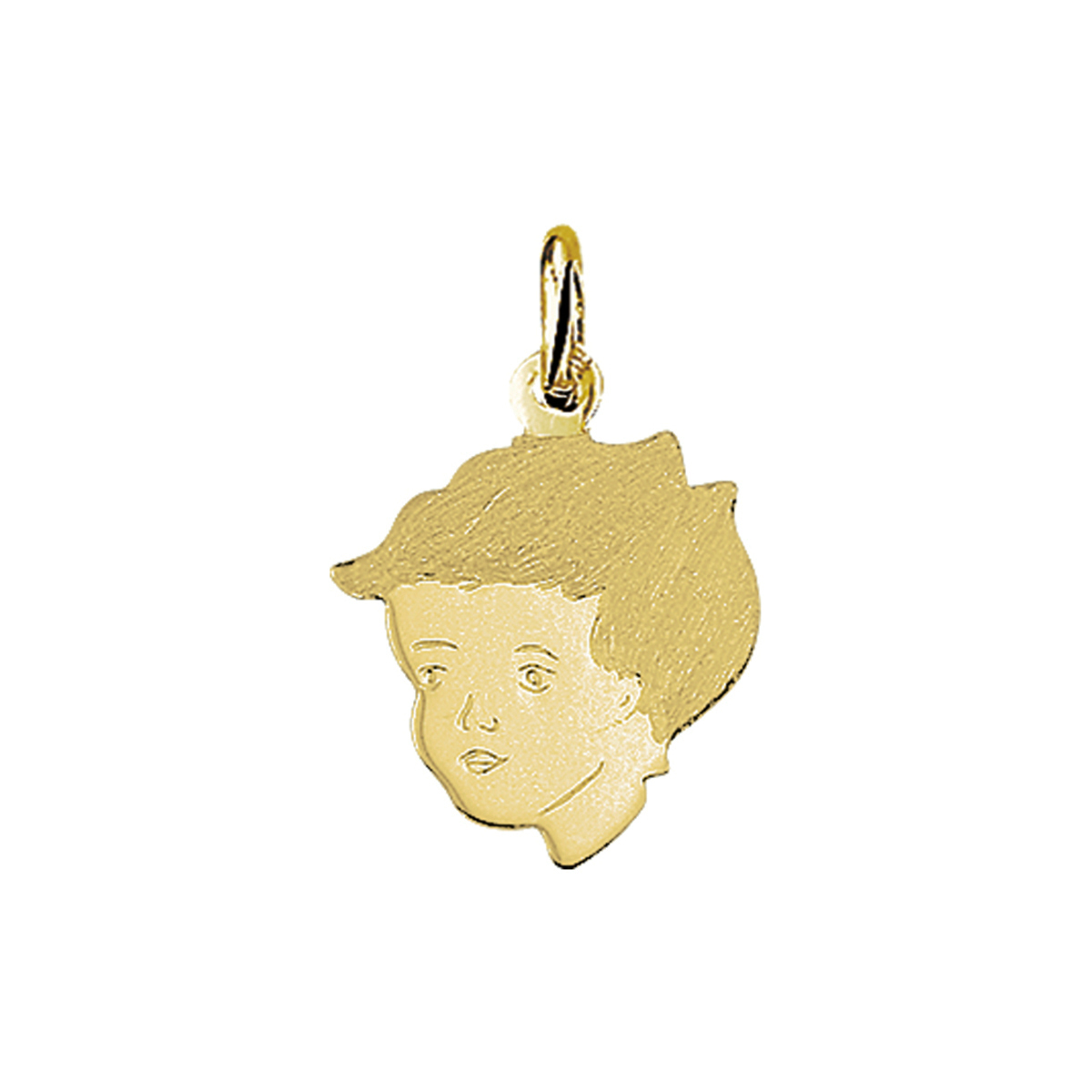 Geelgouden hanger met een kinderhoofdje. De hanger heeft een hoogte van 15mm excl. oogje.