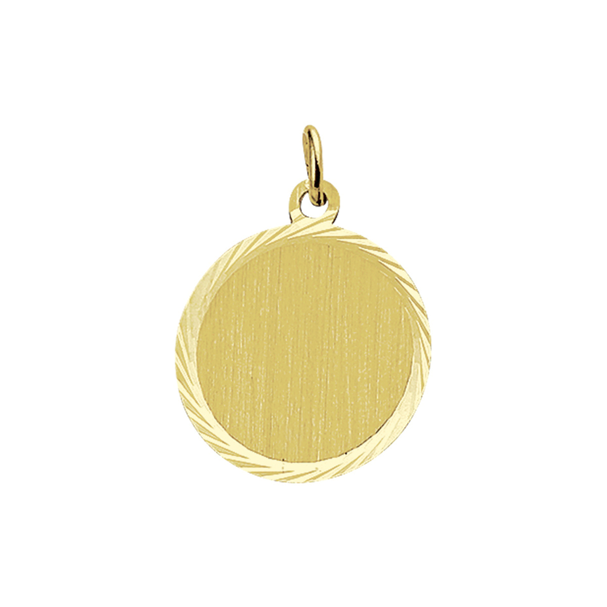 Huiscollectie - 14kt Geelgouden graveerhanger uitgevoerd met een gediamanteerde afwerking en een dikte van 0.5mm, 18mm - 4006192