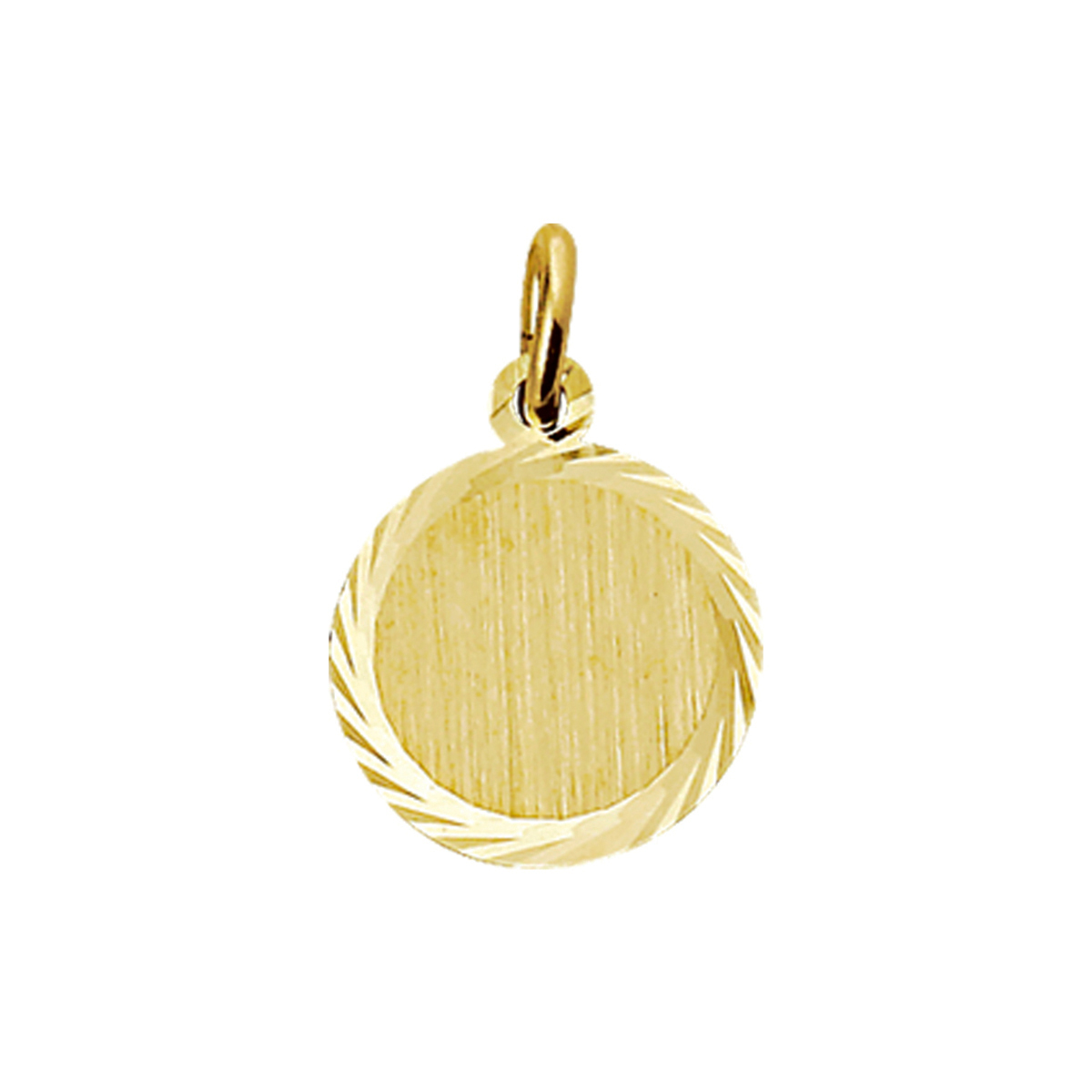 Huiscollectie - 14kt Geelgouden graveerhanger uitgevoerd met een gediamanteerde afwerking en een dikte van 0.5mm. 12mm - 4013224