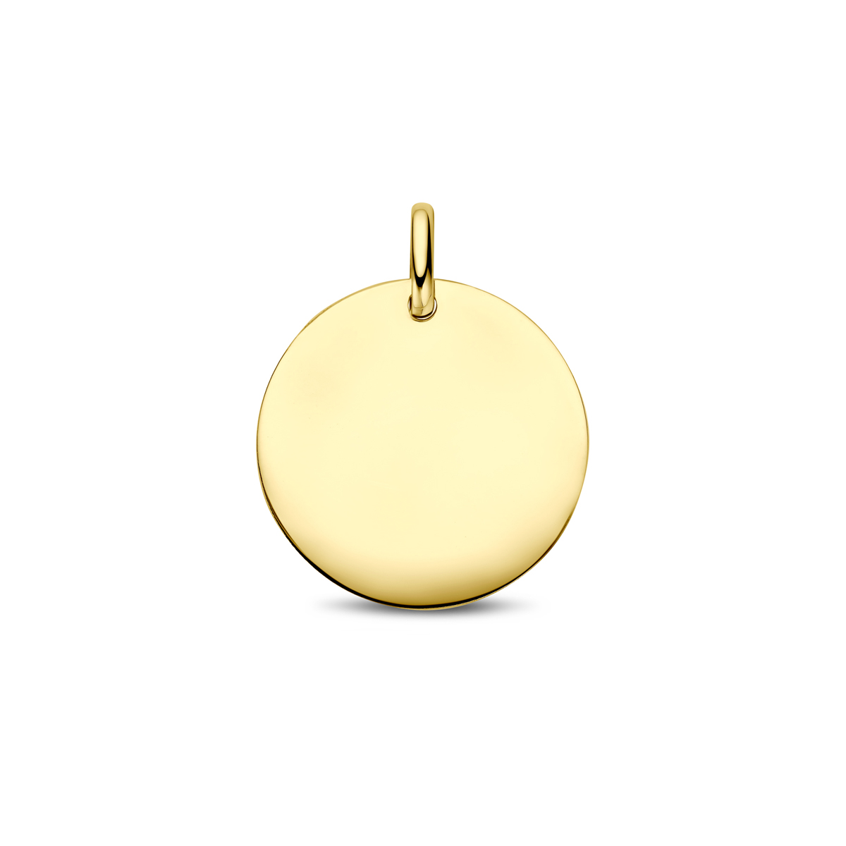 14k Geelgouden graveerhanger met een dikte van 0,5mm.